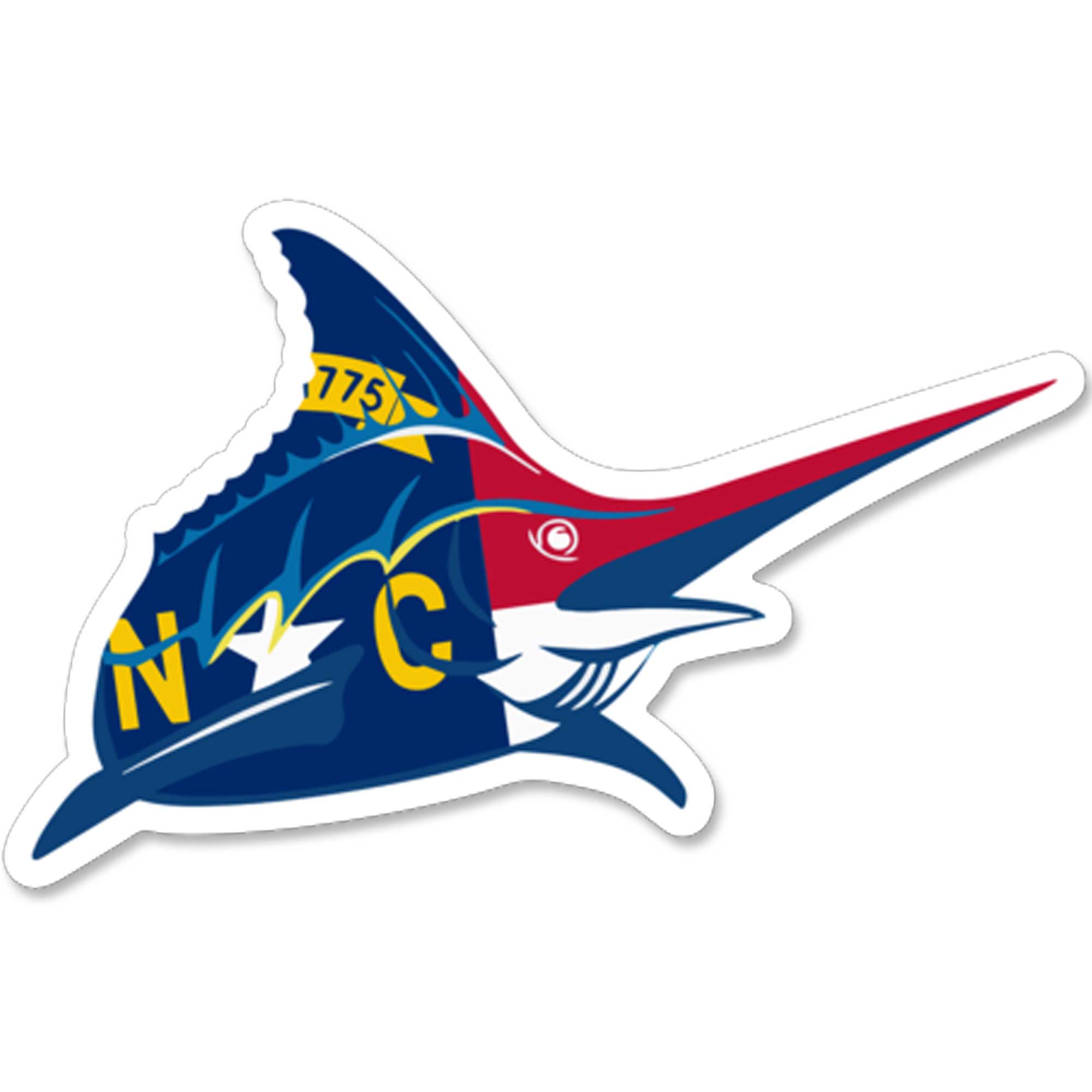Marlin Logo Sticker - NC Flag - Atlantic Drift