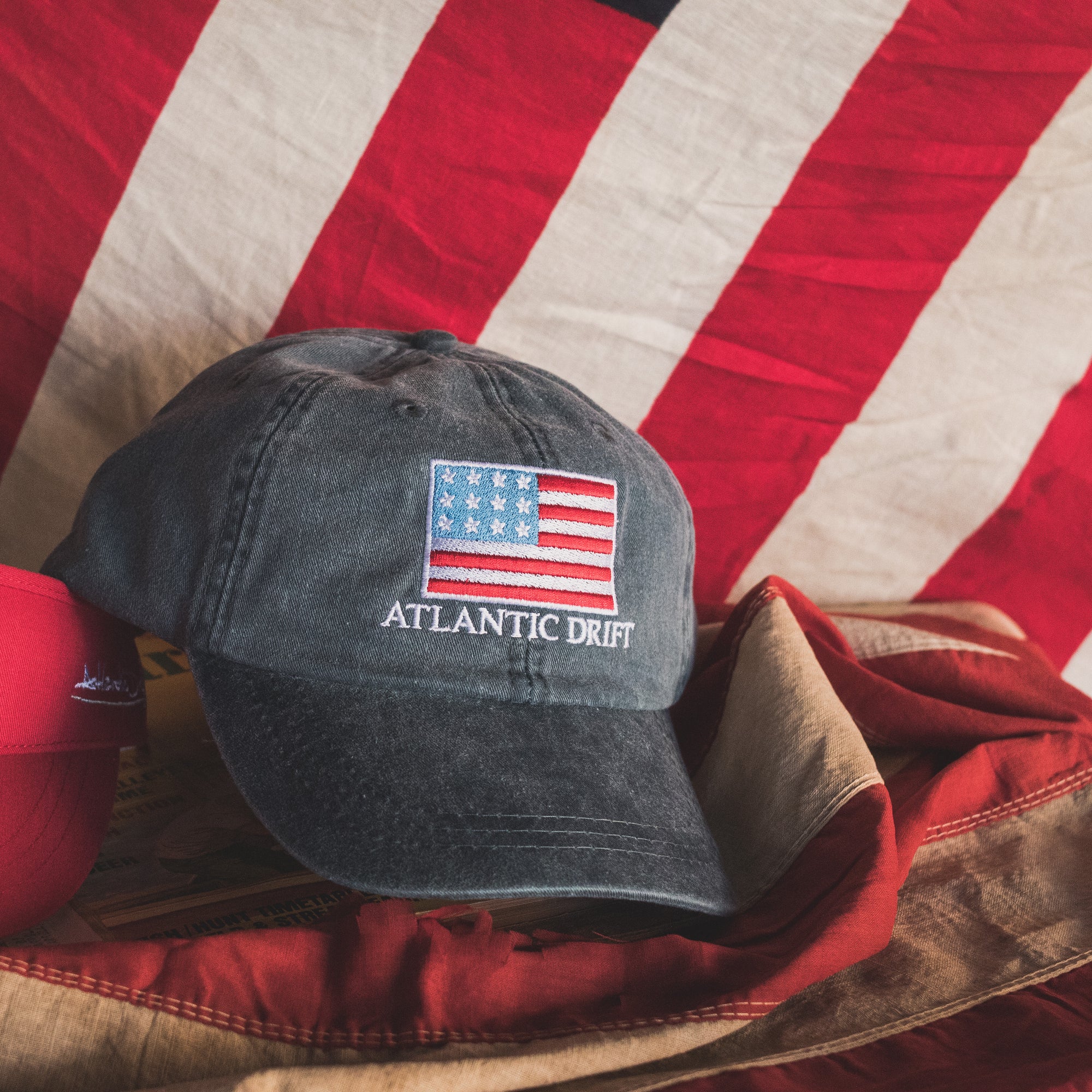 USA Flag - Vintage Navy - Dad Hat - Atlantic Drift